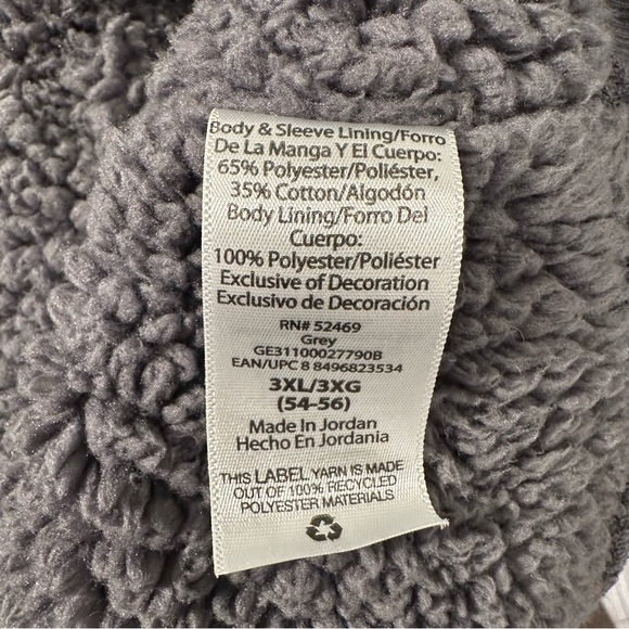 GEORGE Men’s 3X grey zip up hooded sweatshirt - Picture 4 of 4